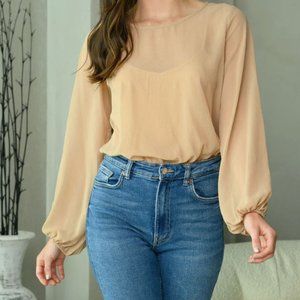WOMEN'S LONG PUFF SLEEVE BODYSUIT